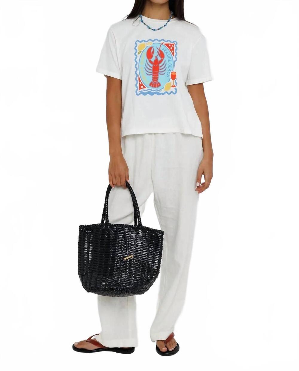 NEW SUNNY SOMEWHERE seaside beach shack everyday tee in white